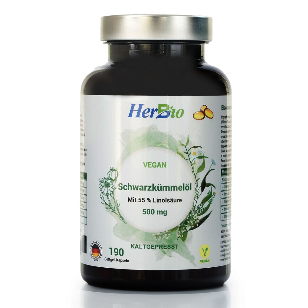 Schwarzkümmelöl 500mg Vegan 190 Kapseln