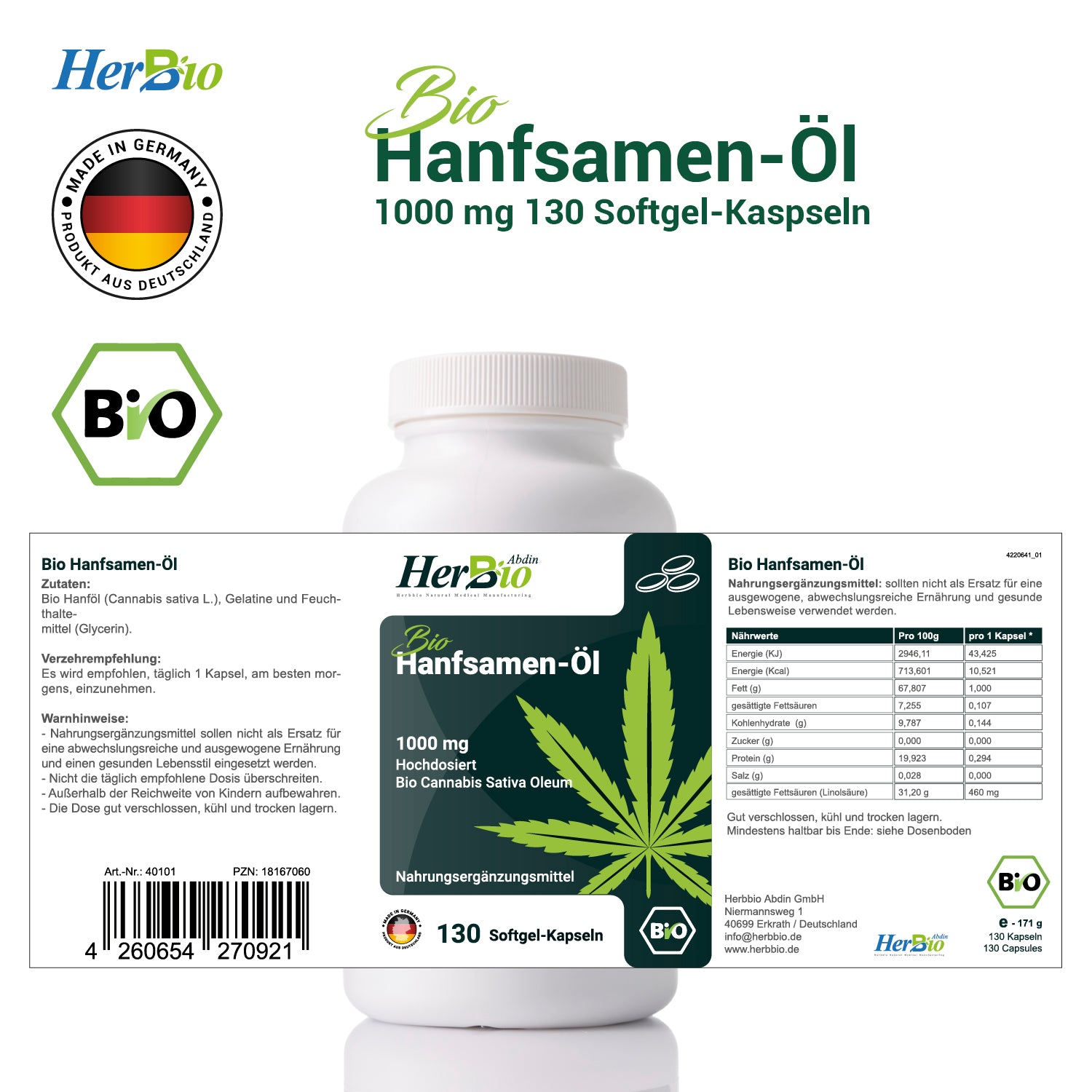 Hanfsamenöl Kapseln