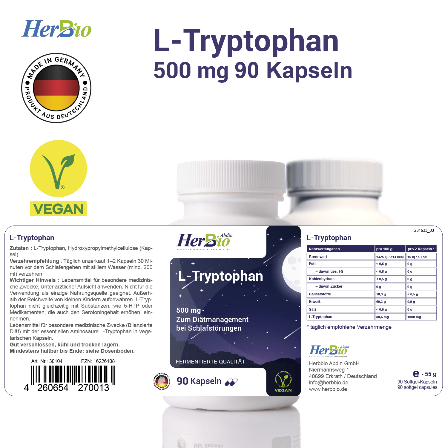 L-Tryptophan 500mg