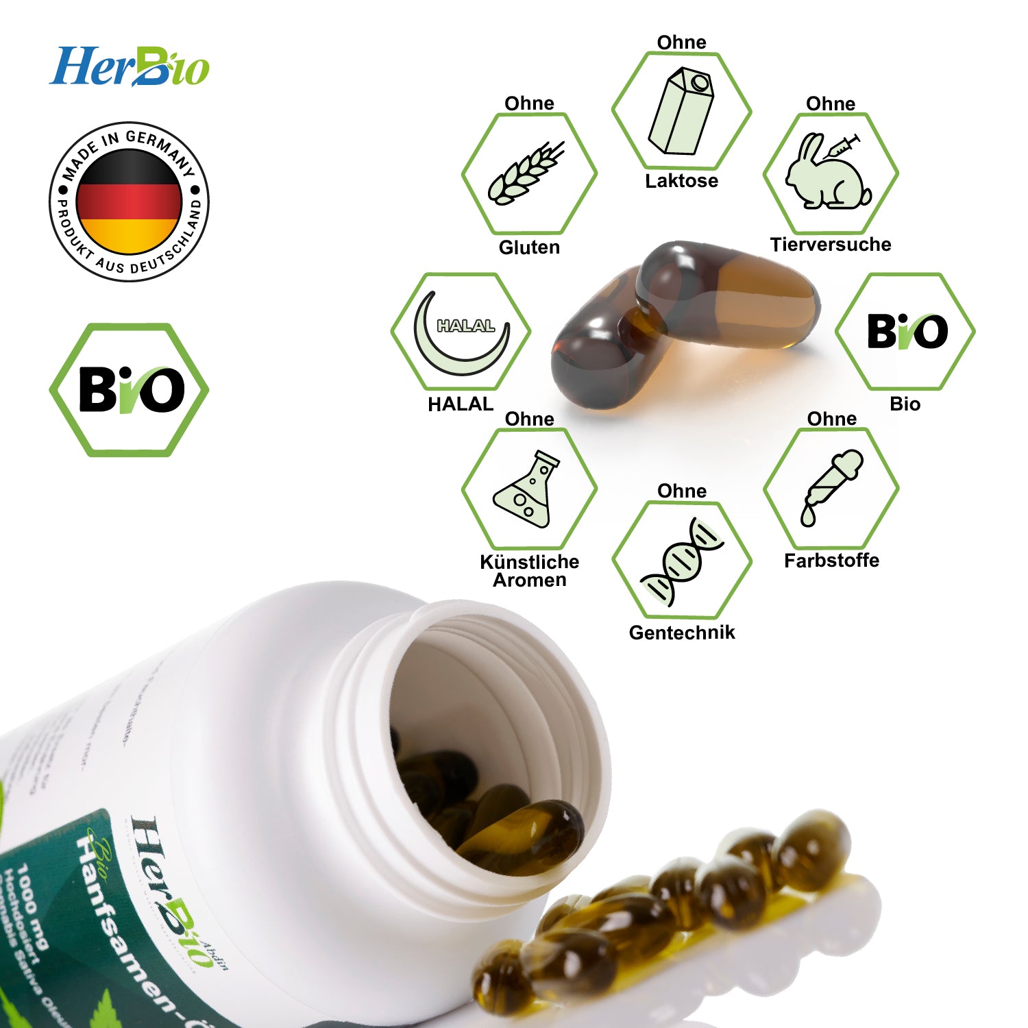 Hanfsamenöl Kapseln