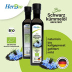 HerbBio Bio Schwarzkümmelöl kaltgepresst 250ml – reich an Thymochinon