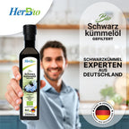 HerbBio Bio Schwarzkümmelöl kaltgepresst 250ml – reich an Thymochinon