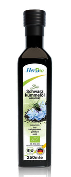HerbBio Bio Schwarzkümmelöl kaltgepresst 250ml – reich an Thymochinon