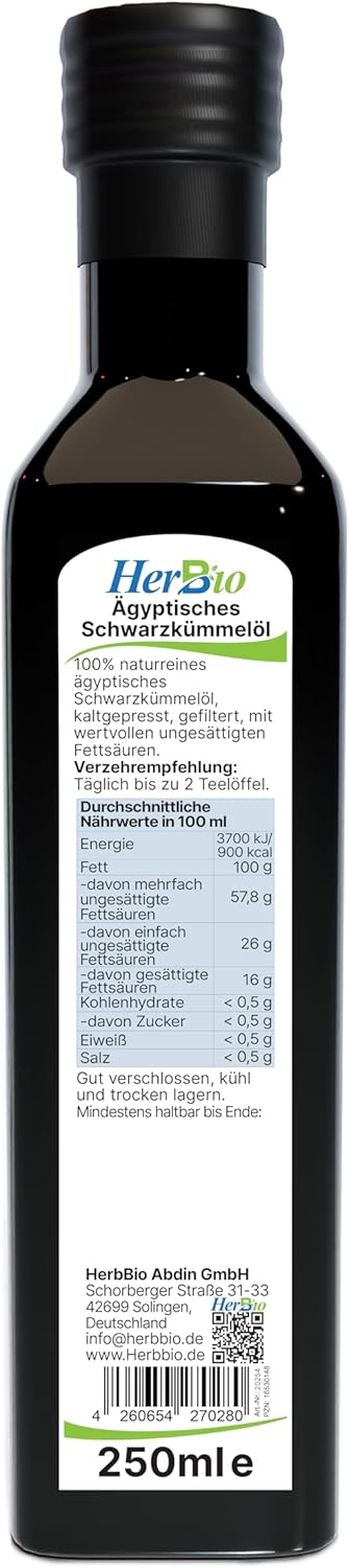 Ägyptisches Schwarzkümmelöl gefiltert 250ml