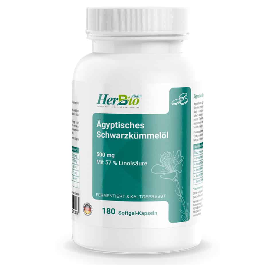 Schwarzkümmelöl Kapseln Ägyptisch 180 Stück  500mg Rindergelatine Halal Zertifiz