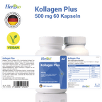 Kollagen plus 500 mg – Hochdosierte Kapseln für Haut und Haare |