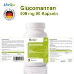 Glucomannan Hochdosiert 1000mg – 90 Vegane Sättigungskapseln | Made