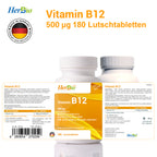 Vitamin B12 500 mg – Hochdosierte Lutschtabletten | HerbBio