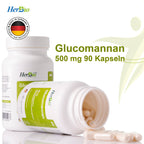 Glucomannan Hochdosiert 1000mg – 90 Vegane Sättigungskapseln | Made