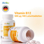 Vitamin B12 500 mg – Hochdosierte Lutschtabletten | HerbBio