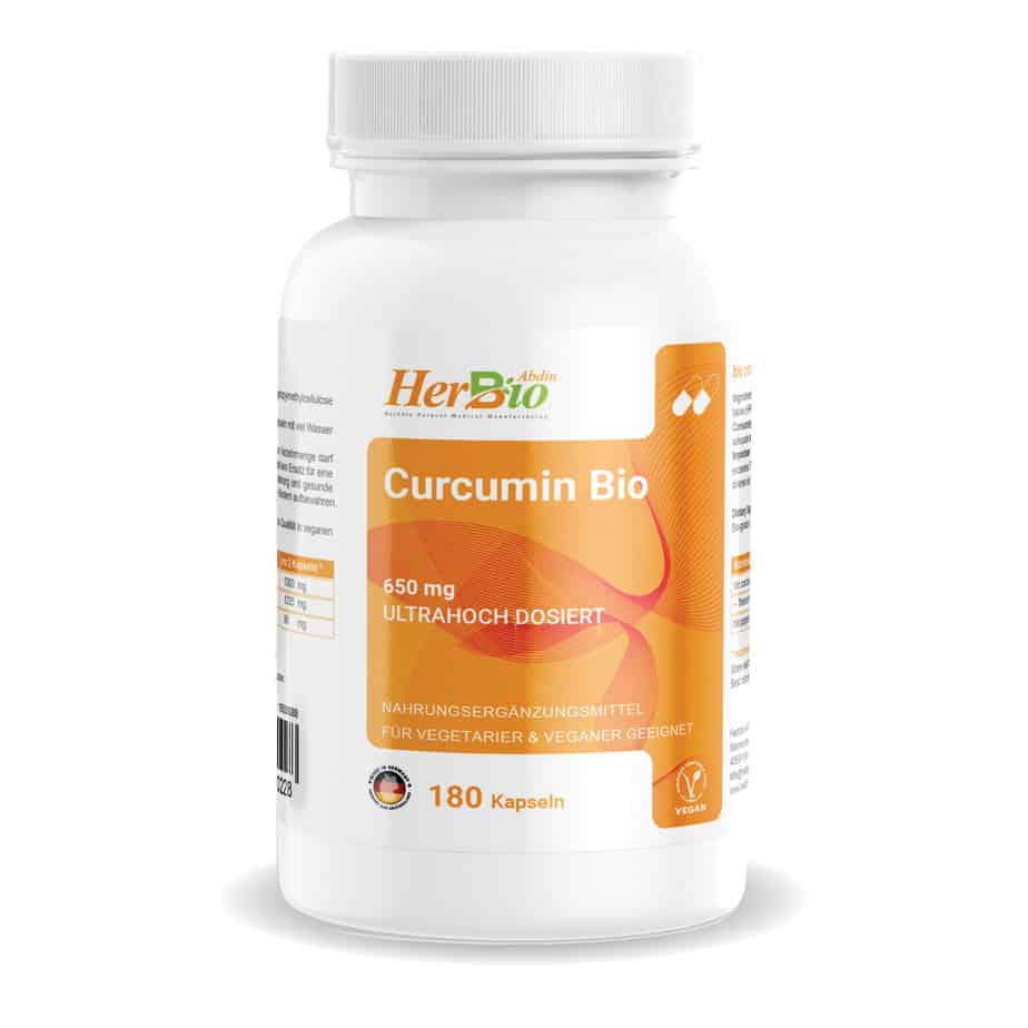 Bio Curcumin Kapseln HOCHDOSIERT 2000mg - 180 Vegane Kapseln mit 95% Curcuminoiden & BioPerine - 3 Monate Vorrat - Laborgeprüft & Bio-zertifiziert